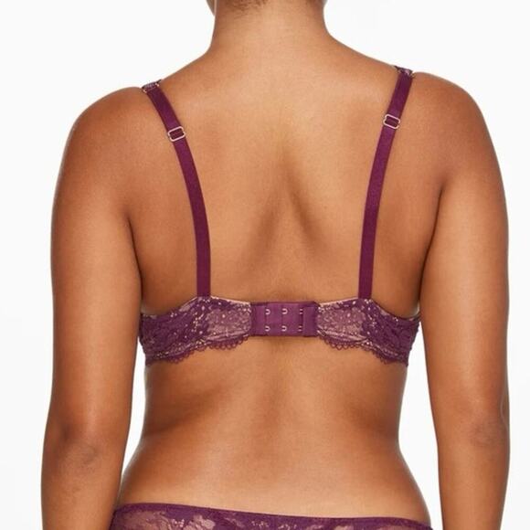 Thirdlove Uplift Plunge Bra lace in mulberry size 30F - Picture 2 of 7